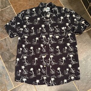 Tipsy Elves Black and White Tropical Men's Shirt